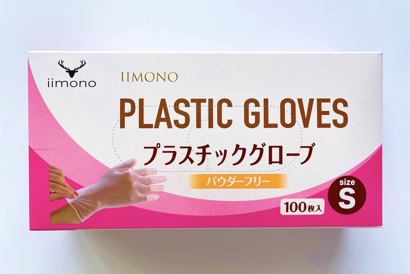iimono / 【100枚】IIMONO使い捨てPVC手袋(S/M/L/XLサイズ)（1箱あたり